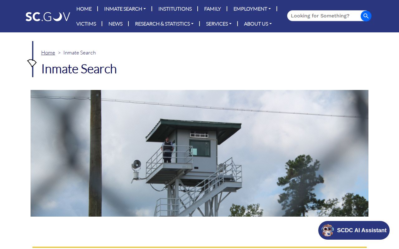 South Carolina Department of Corrections offender photo search for Clarendon County custody stage
